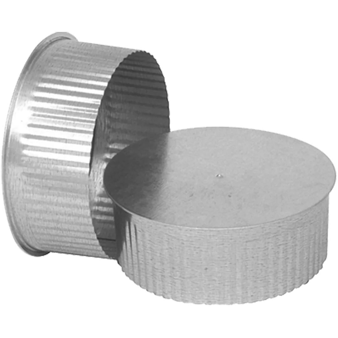 Galvanized Crimped End Caps - Small End - 26 Gauge