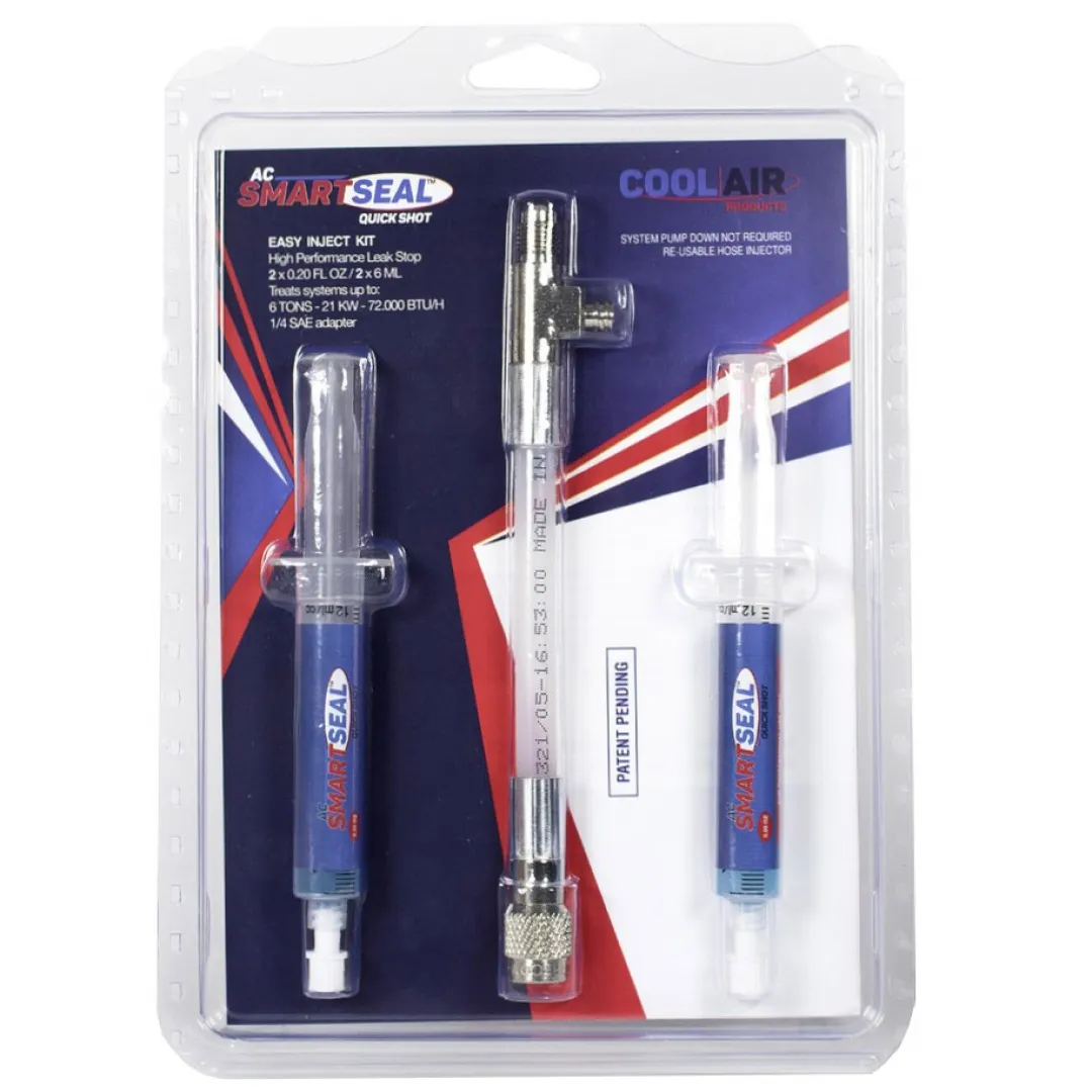 COOL AIR PRODUCTS COOL AIR PRODUCTS AC SMARTSEAL Quick Shot Easy Inject Sealant Kit - 2 Pack COOL AIR PRODUCTS COOL AIR PRODUCTS AC SMARTSEAL Quick Shot Easy Inject Sealant Kit - 2 Pack