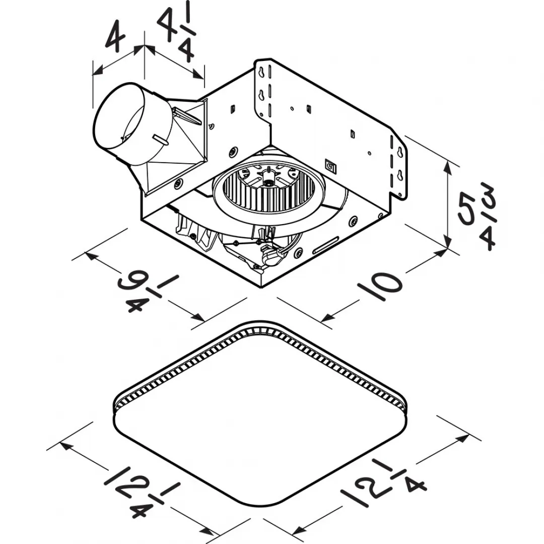 BROAN-NUTONE BROAN-NUTONE Flex Series Bathroom Fan With CleanCover Grille BROAN-NUTONE BROAN-NUTONE Flex Series Bathroom Fan With CleanCover Grille
