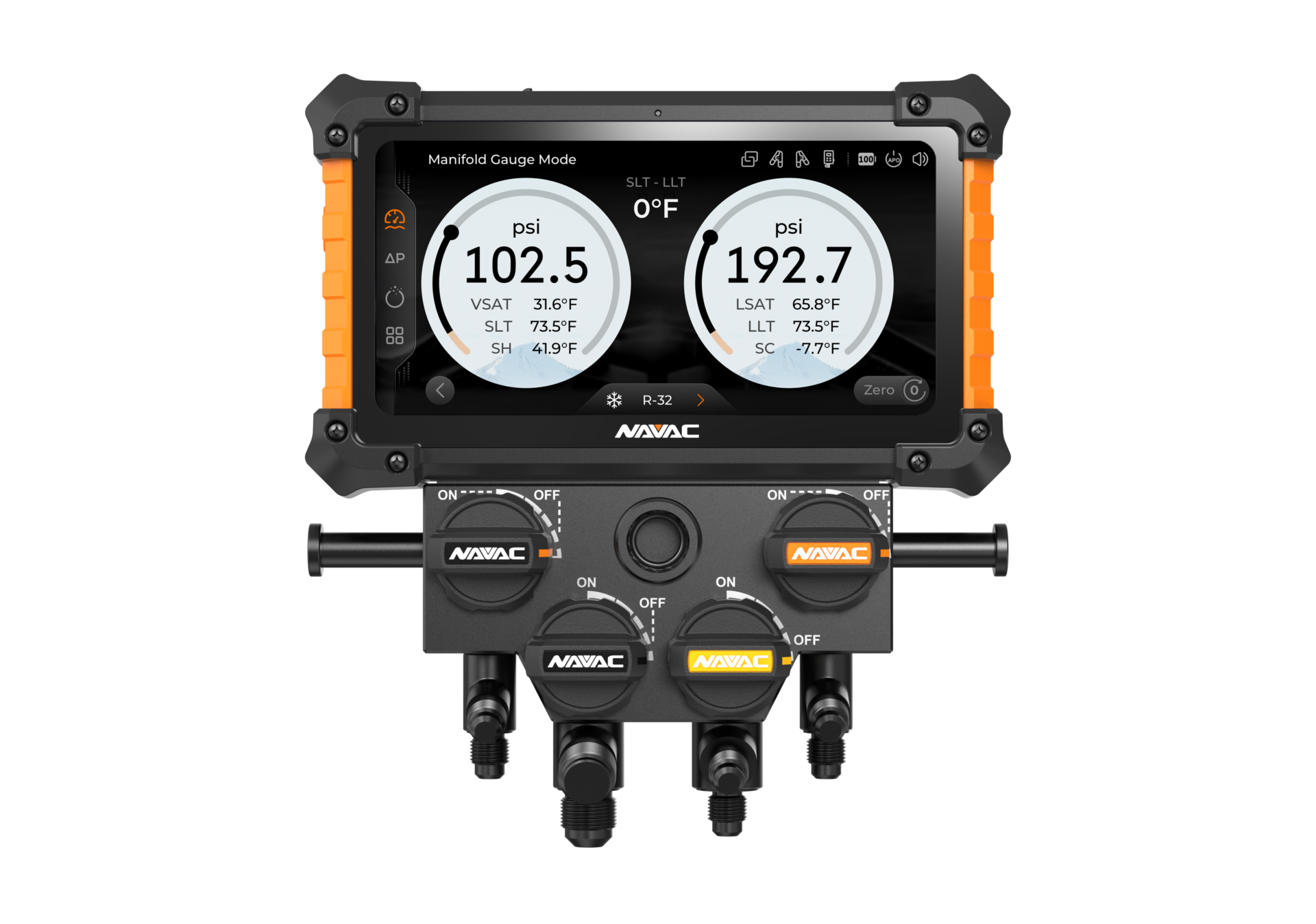 NAVAC Navac NEXUS Digital Manifold Gauge Kit w/ Vacuum Gauge, 4-Valve, Bluetooth, A2L NAVAC Navac NEXUS Digital Manifold Gauge Kit w/ Vacuum Gauge, 4-Valve, Bluetooth, A2L
