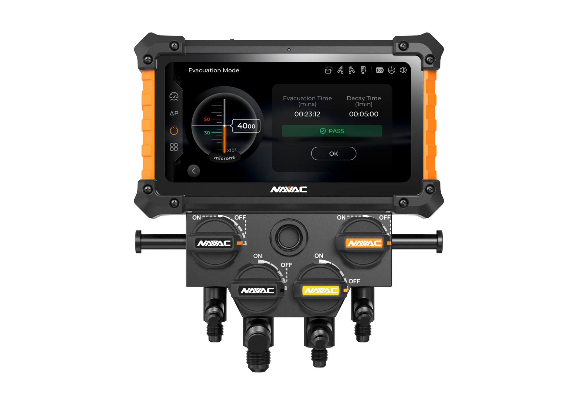 NAVAC Navac NEXUS Digital Manifold Gauge Kit w/ Vacuum Gauge, 4-Valve, Bluetooth, A2L NAVAC Navac NEXUS Digital Manifold Gauge Kit w/ Vacuum Gauge, 4-Valve, Bluetooth, A2L