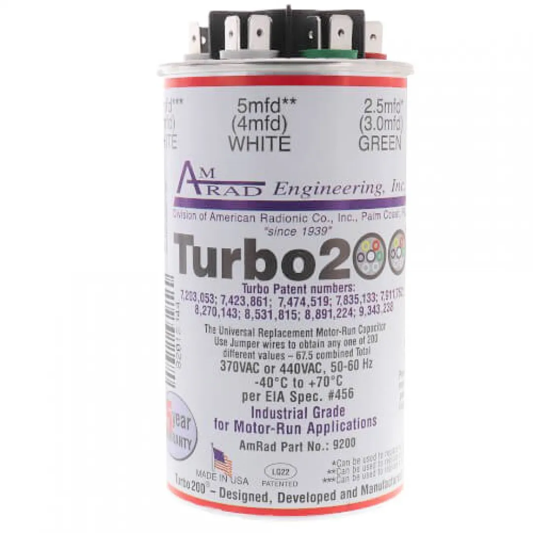 COMFORT-AIRE COMFORT-AIRE TURBO 200 Universal Capacitor 2.5 - 67.5 mfd COMFORT-AIRE COMFORT-AIRE TURBO 200 Universal Capacitor 2.5 - 67.5 mfd