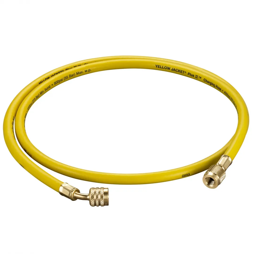 YELLOW JACKET YELLOW JACKET PLUS II A2L Charging Hose, 1/4", 45&deg;, 60" w/Ball Valve